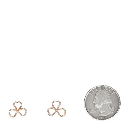 Tiffany 18K Rose Gold Diamond Paper Flowers Open Flower Earrings 2 of 5