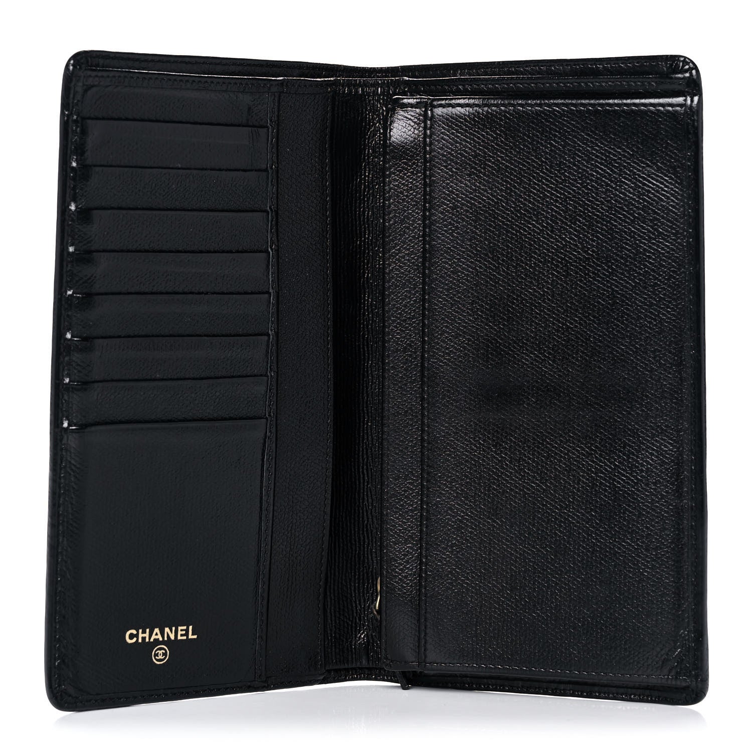 Chanel Grained Calfskin CC Button Yen Wallet Black 5 of 11