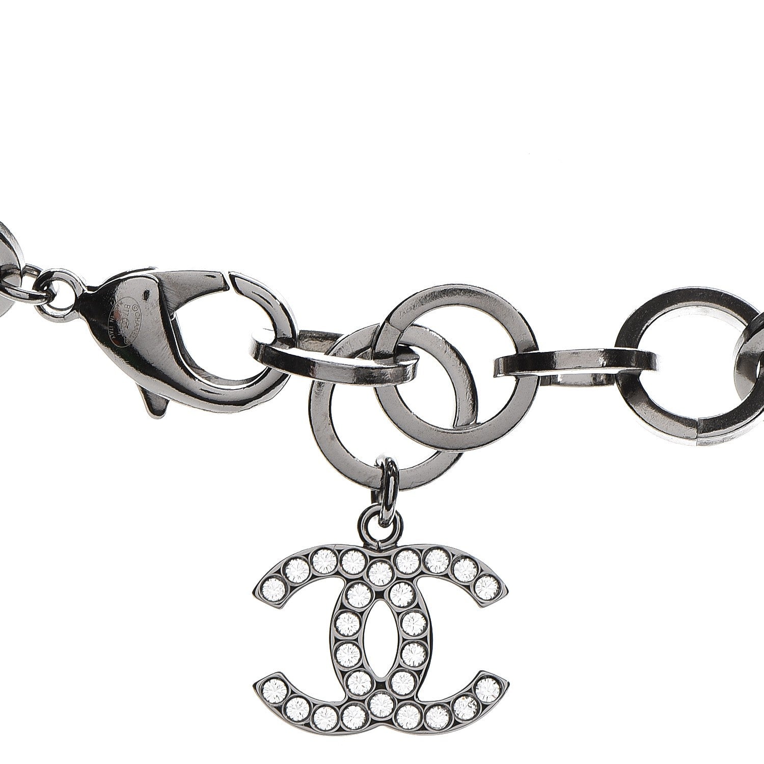 Chanel Ruthenium Crystal CC Star Moon Star Necklace 3 of 7