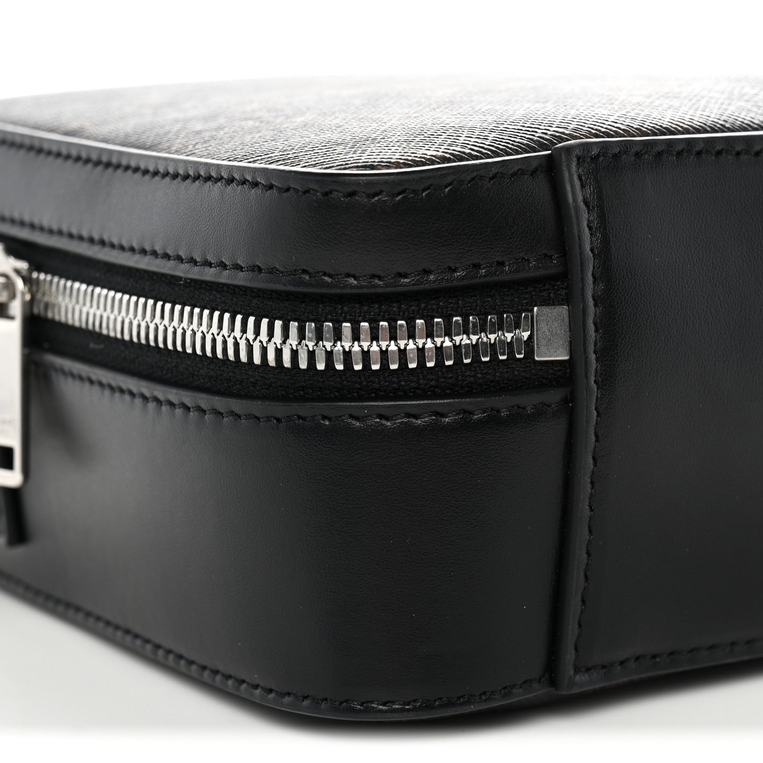 Celine Triomphe Canvas Top Handle Messenger Box Black 8 of 9