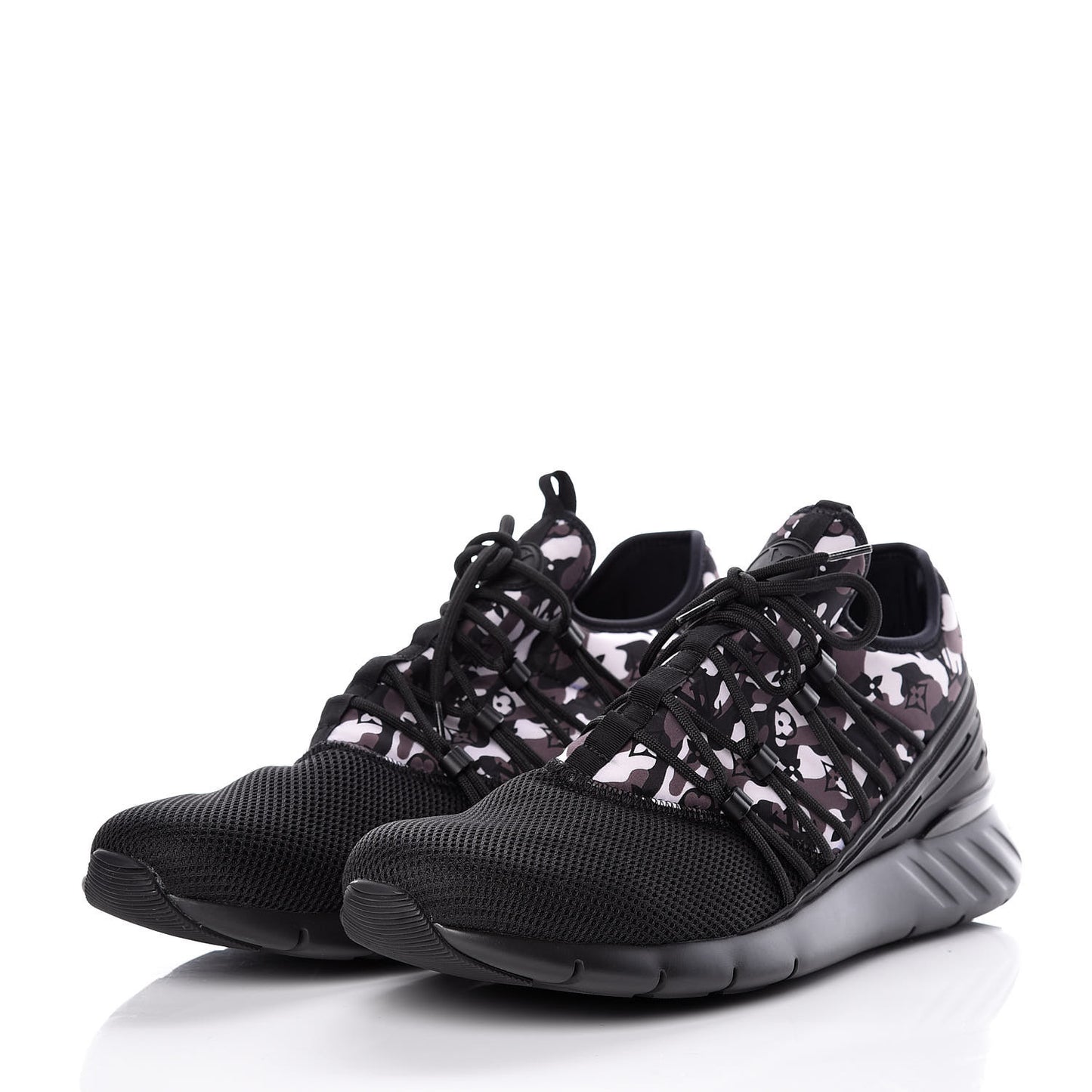 Neoprene Mesh Rubber Monogram Camo Fastlane Low Sneakers 13 Black