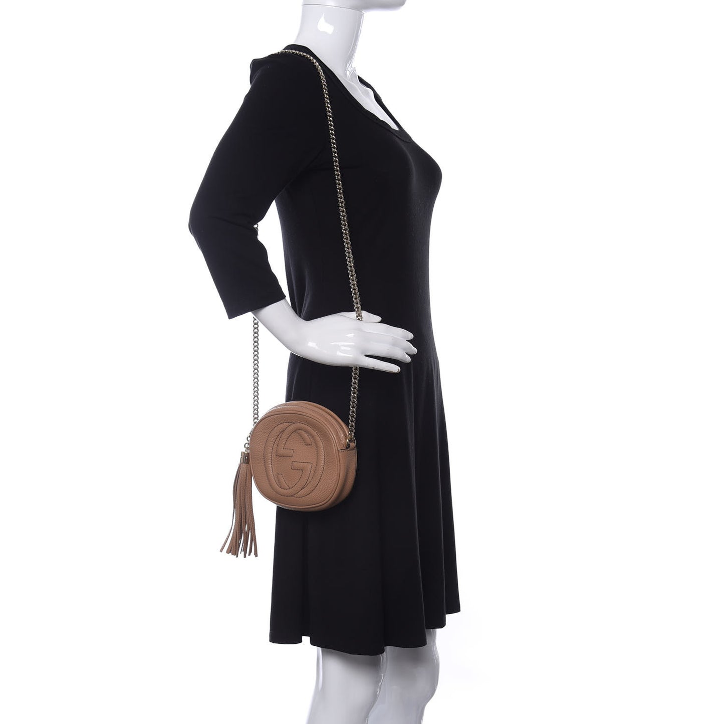 Pebbled Calfskin Mini Soho Chain Bag Camelia