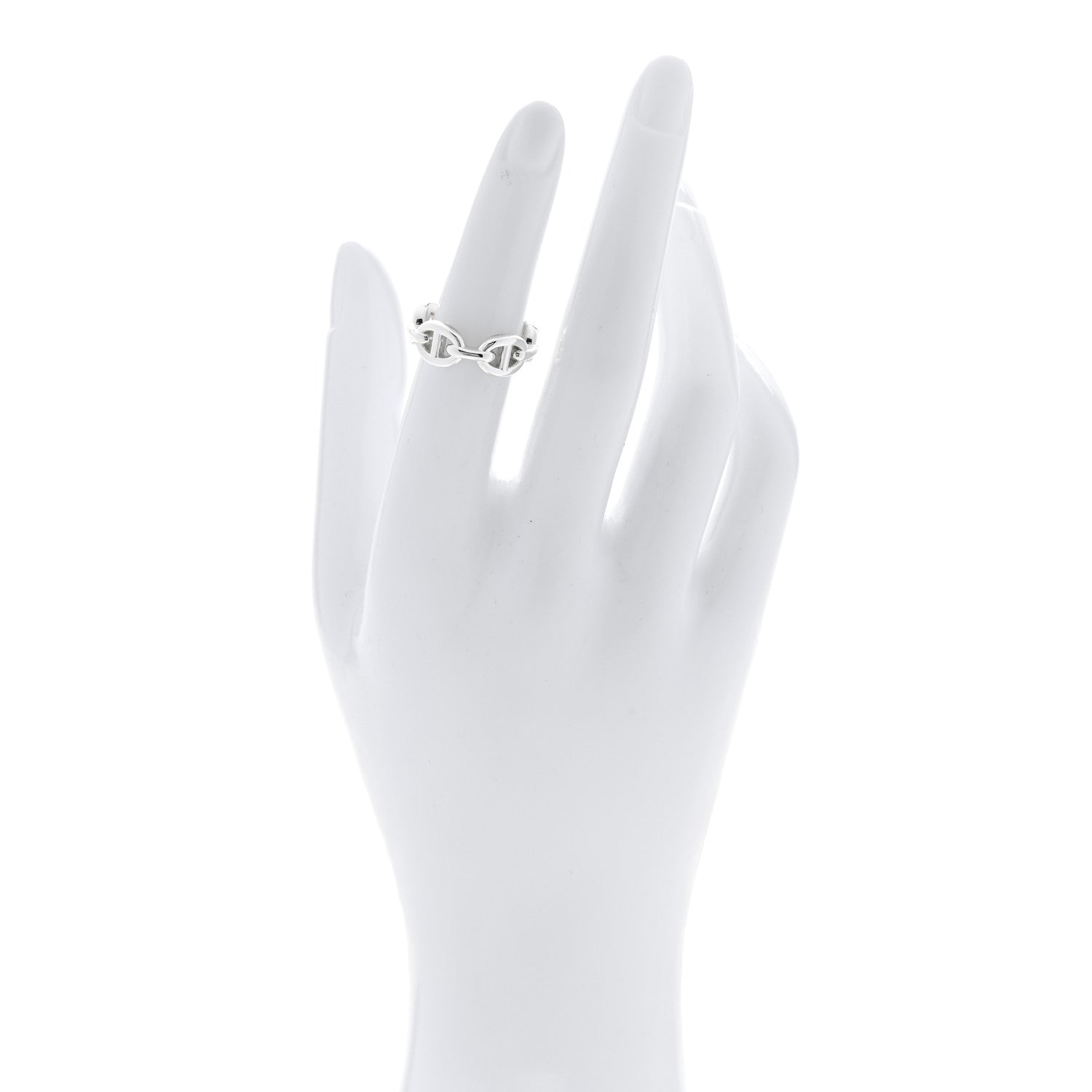 Hermes Sterling Silver PM Chaine d'Ancre Enchainee Band Ring  50 5.25 2 of 8