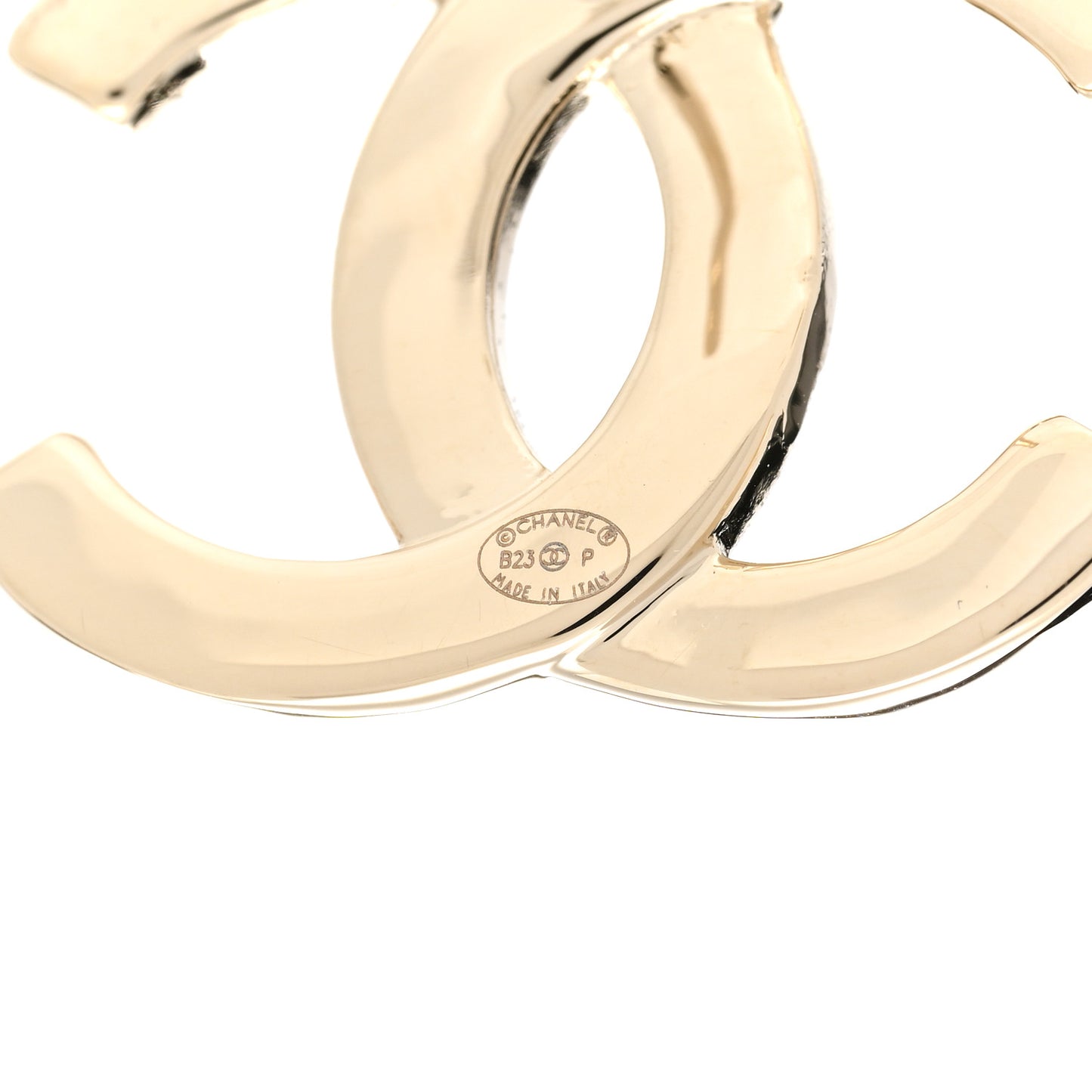 Textured Metal Crystal CC Earrings Gold