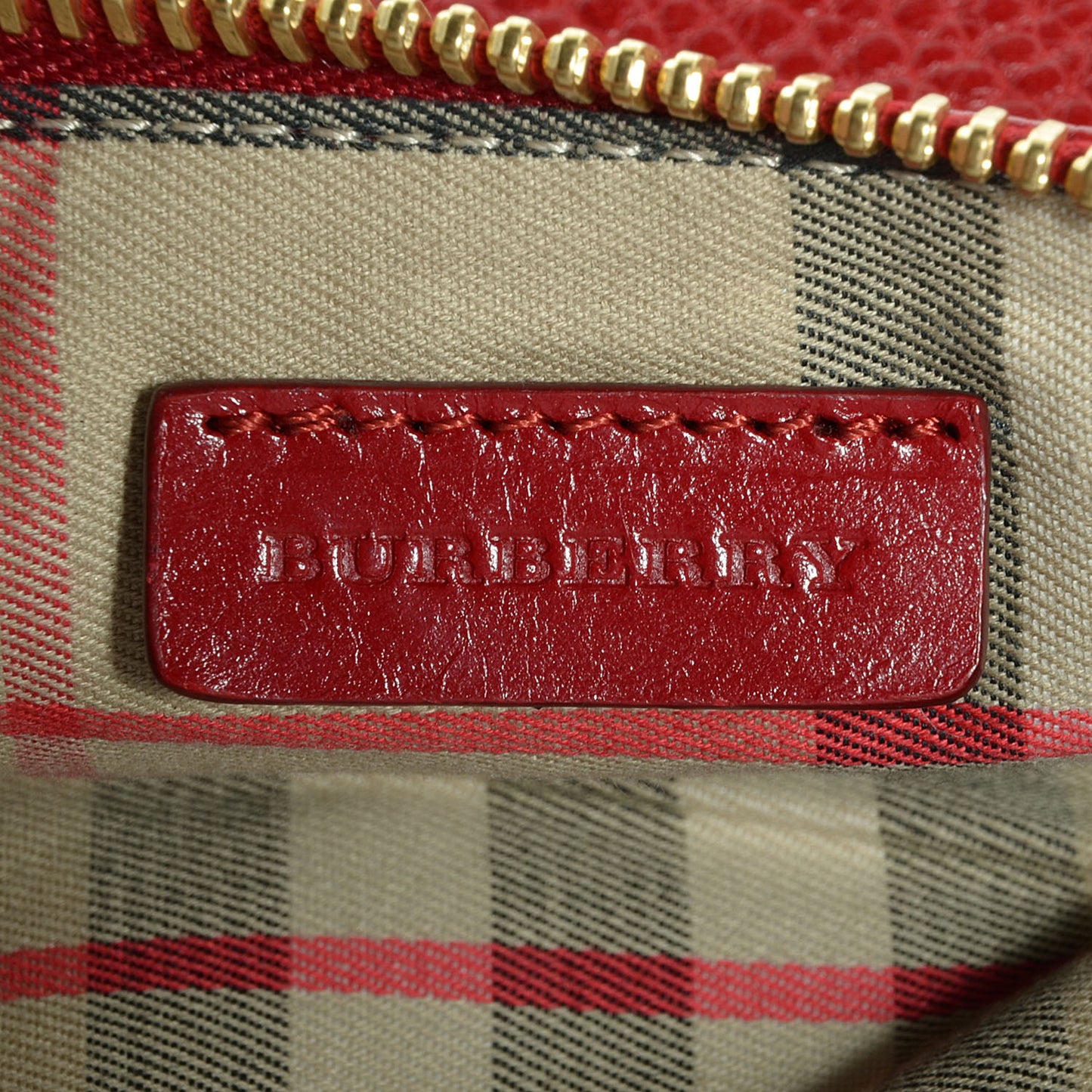 Pebbled Leather Slim Peyton Crossbody Clutch Bag Military Red
