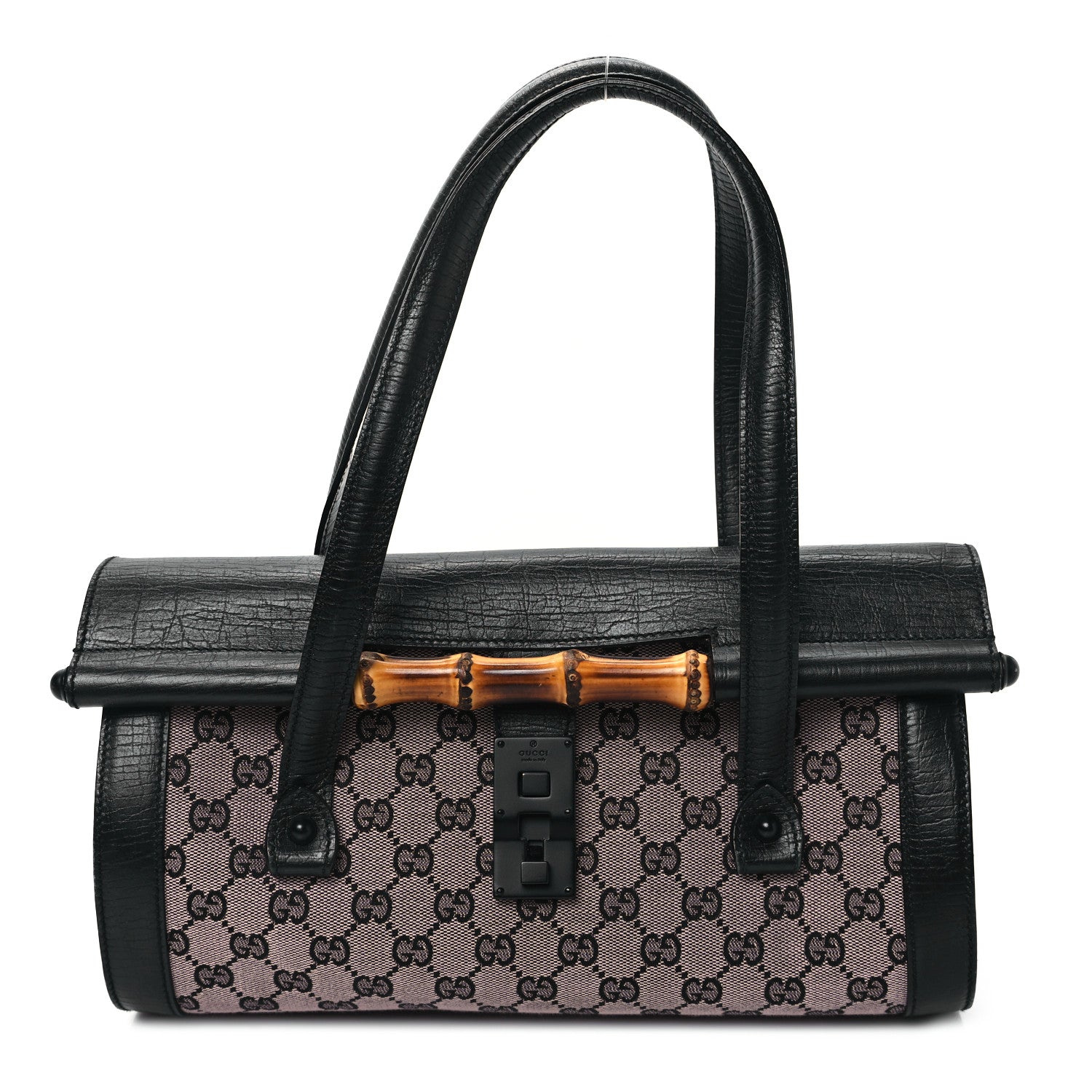 Gucci Monogram Bamboo Bullet Bag Black 1 of 11