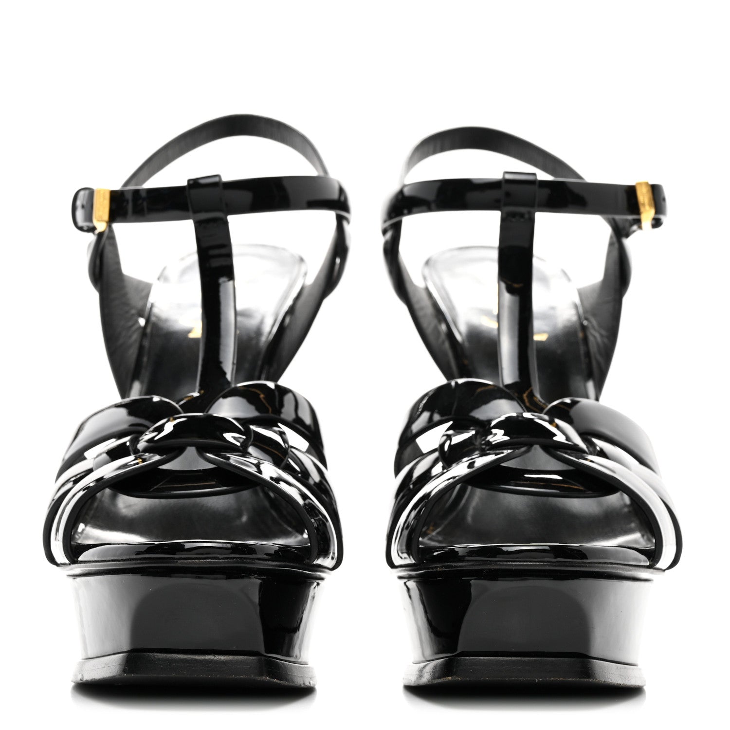Saint Laurent Patent Tribute 105 Platform Sandals 38.5 Black 2 of 10