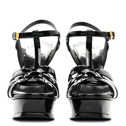 Saint Laurent Patent Tribute 105 Platform Sandals 38.5 Black 2 of 10