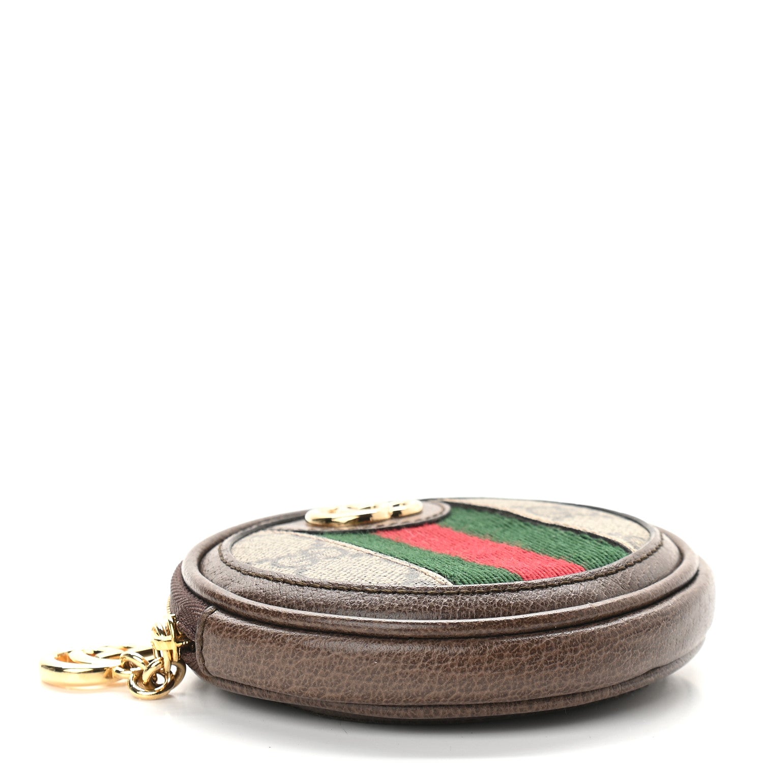 Gucci GG Supreme Monogram Web Ophidia Round Coin Purse Beige New Acero 4 of 10