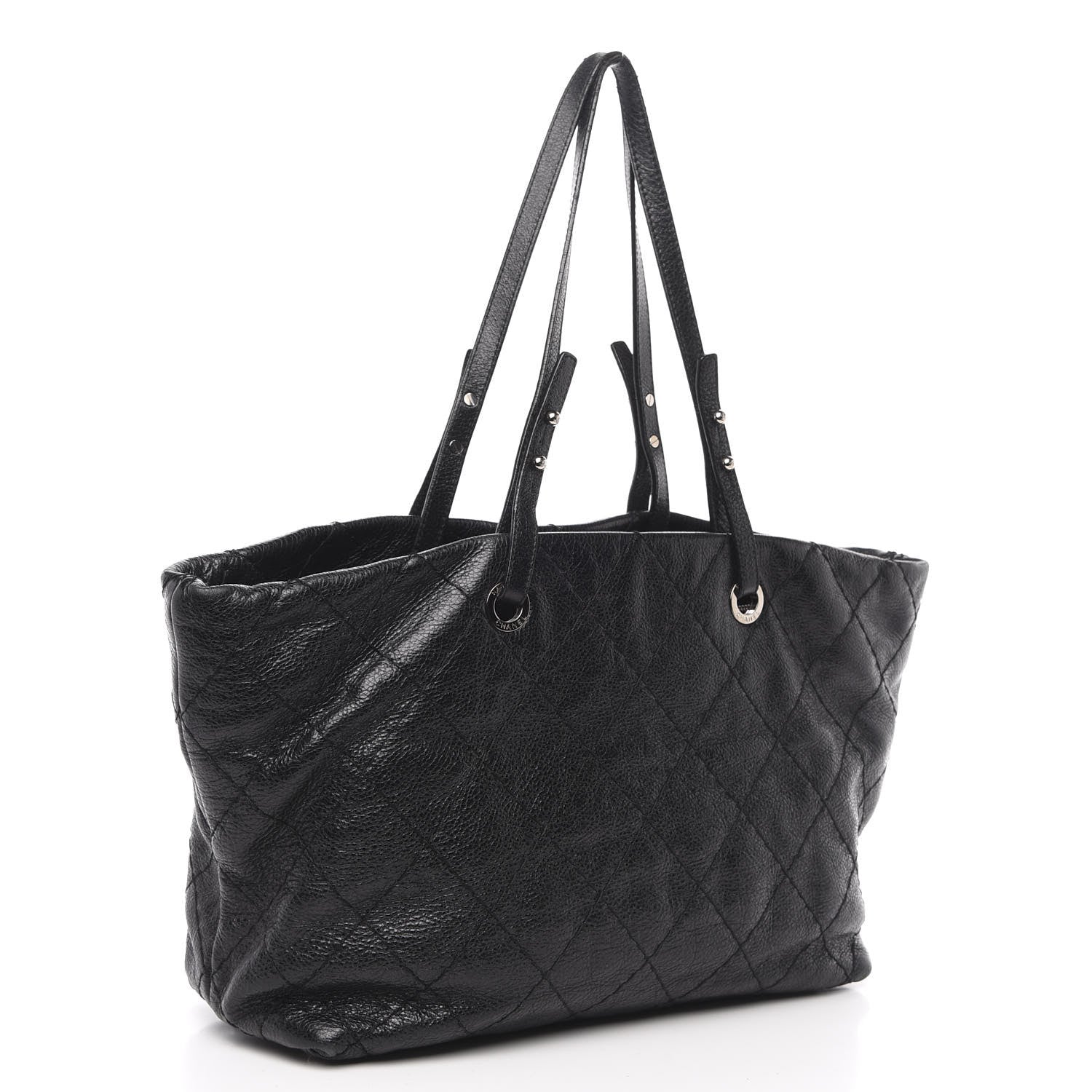 Chanel Glazed Calfskin Large On The Road Tote Black 2 of 14