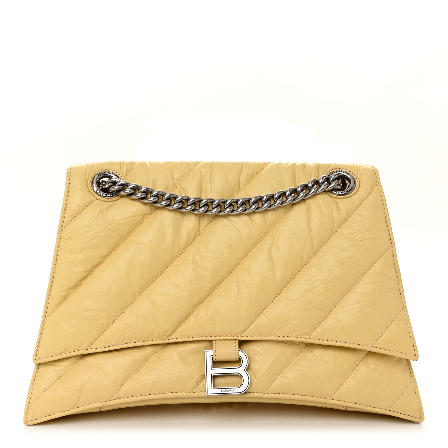 Crushed Calfskin Quilted Medium Crush Chain Bag Butter Yellow