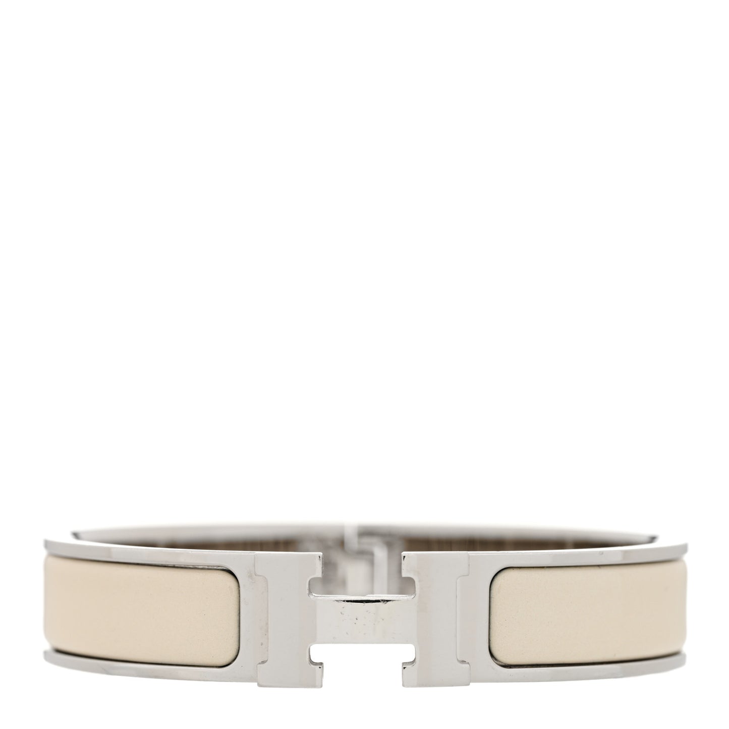 Enamel Narrow Clic Clac H Bracelet PM White