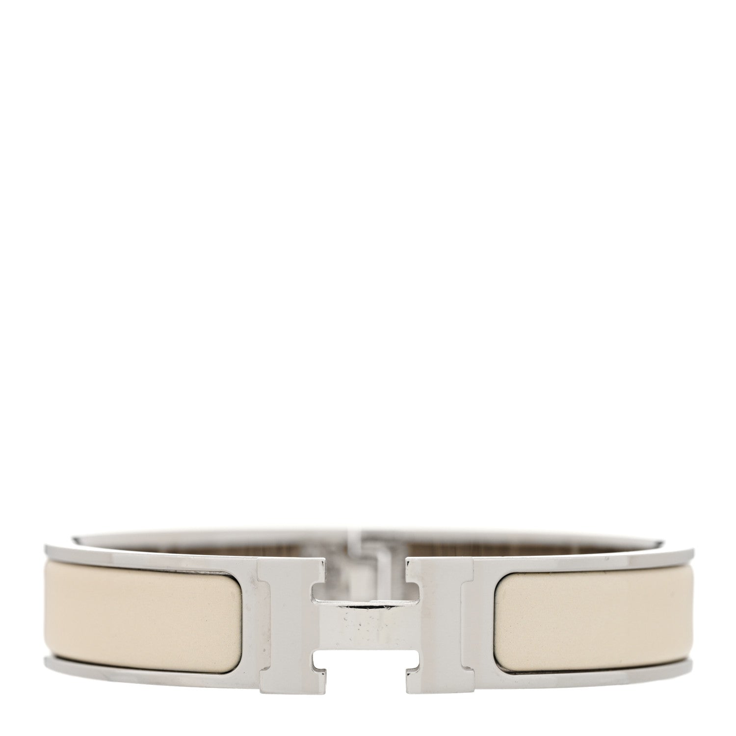 Hermes Enamel Narrow Clic Clac H Bracelet PM White 1 of 6
