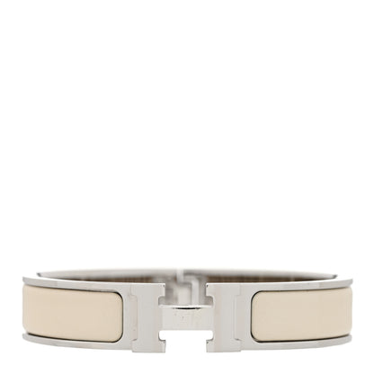 Hermes Enamel Narrow Clic Clac H Bracelet PM White 1 of 6