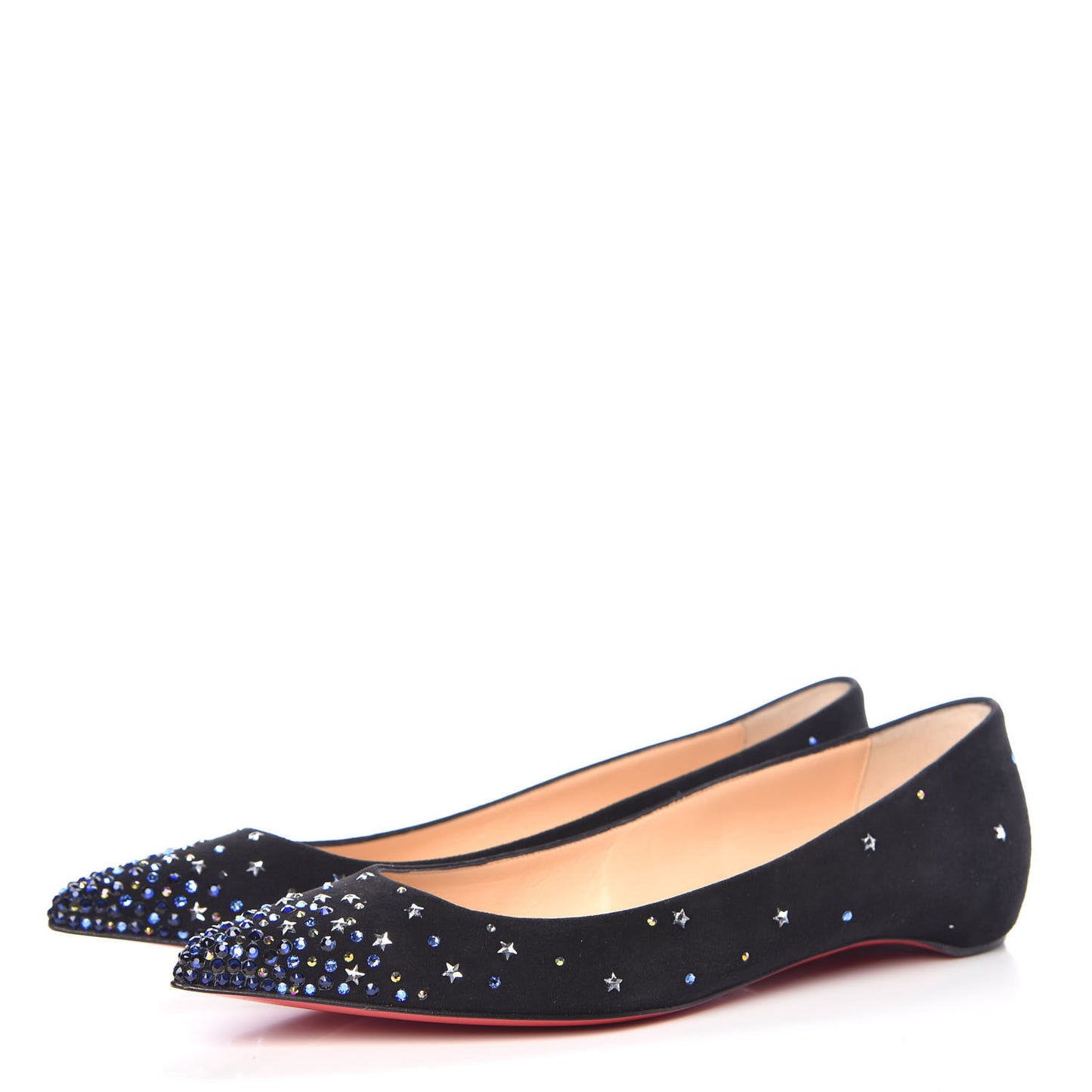 Veau Velours Embellished Gravitanita Starry Flats 38.5 Black