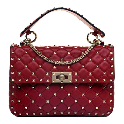 Valentino Garavani Nappa Medium Rockstud Spike Shoulder Bag Rubino 1 of 9
