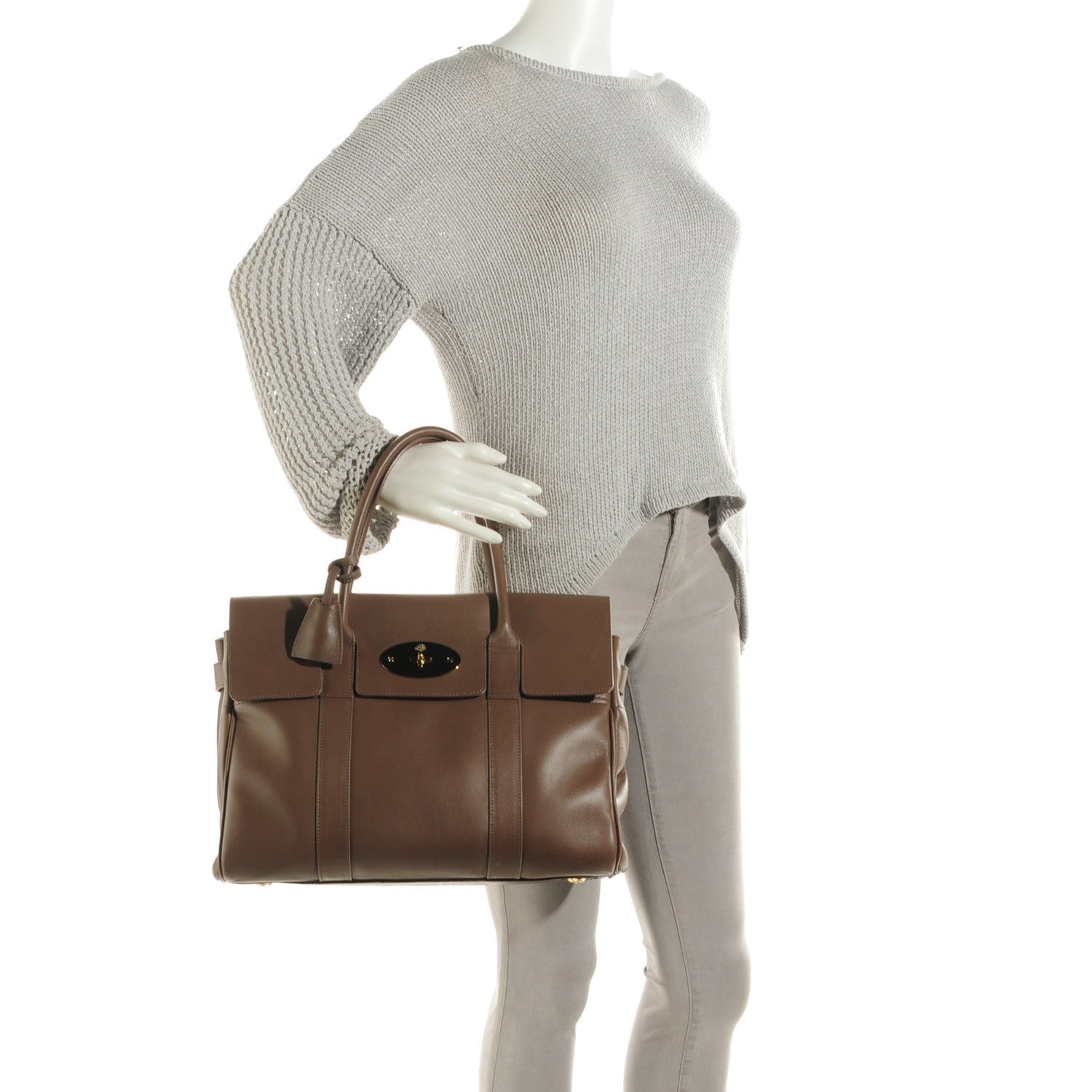 Mulberry Smooth Calfskin Bayswater Taupe 2 of 8