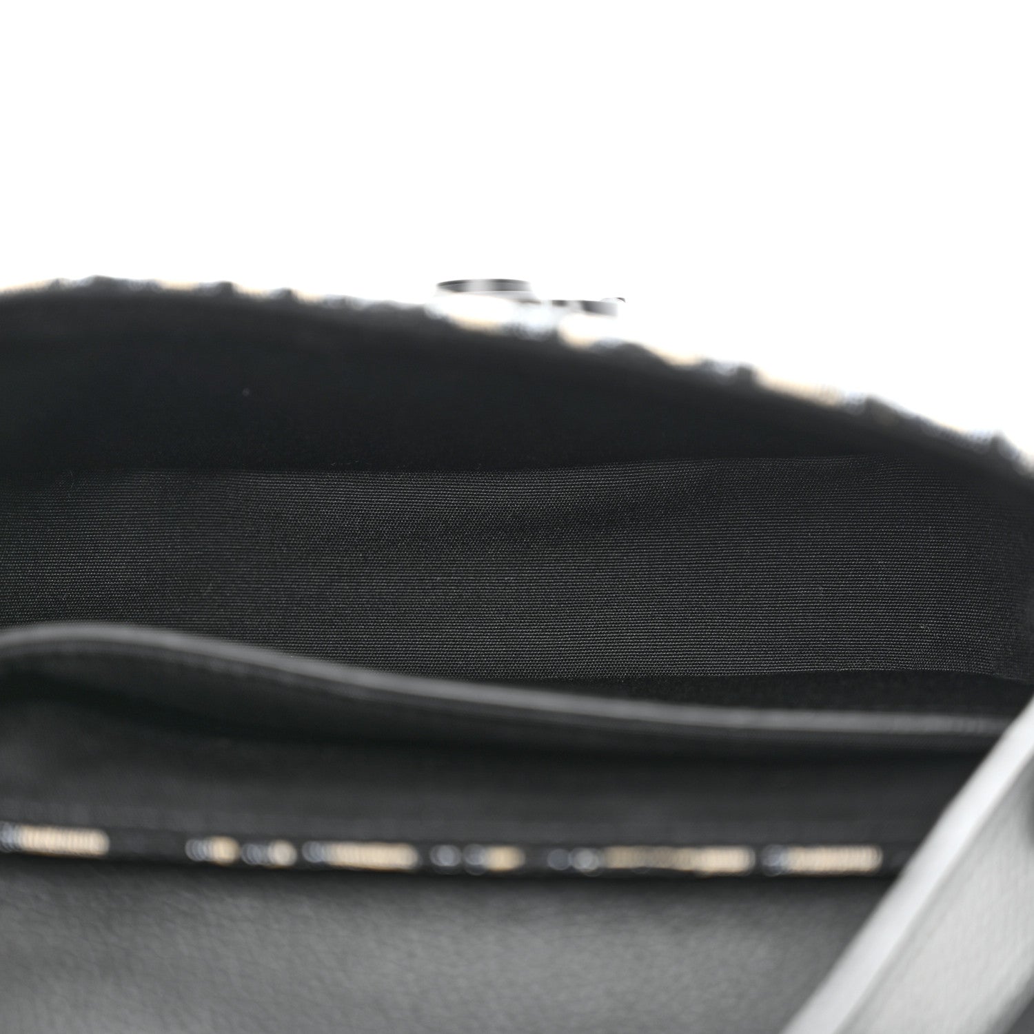 Christian Dior Oblique Jacquard Grained Calfskin Saddle Pouch With Strap Beige Black 5 of 11