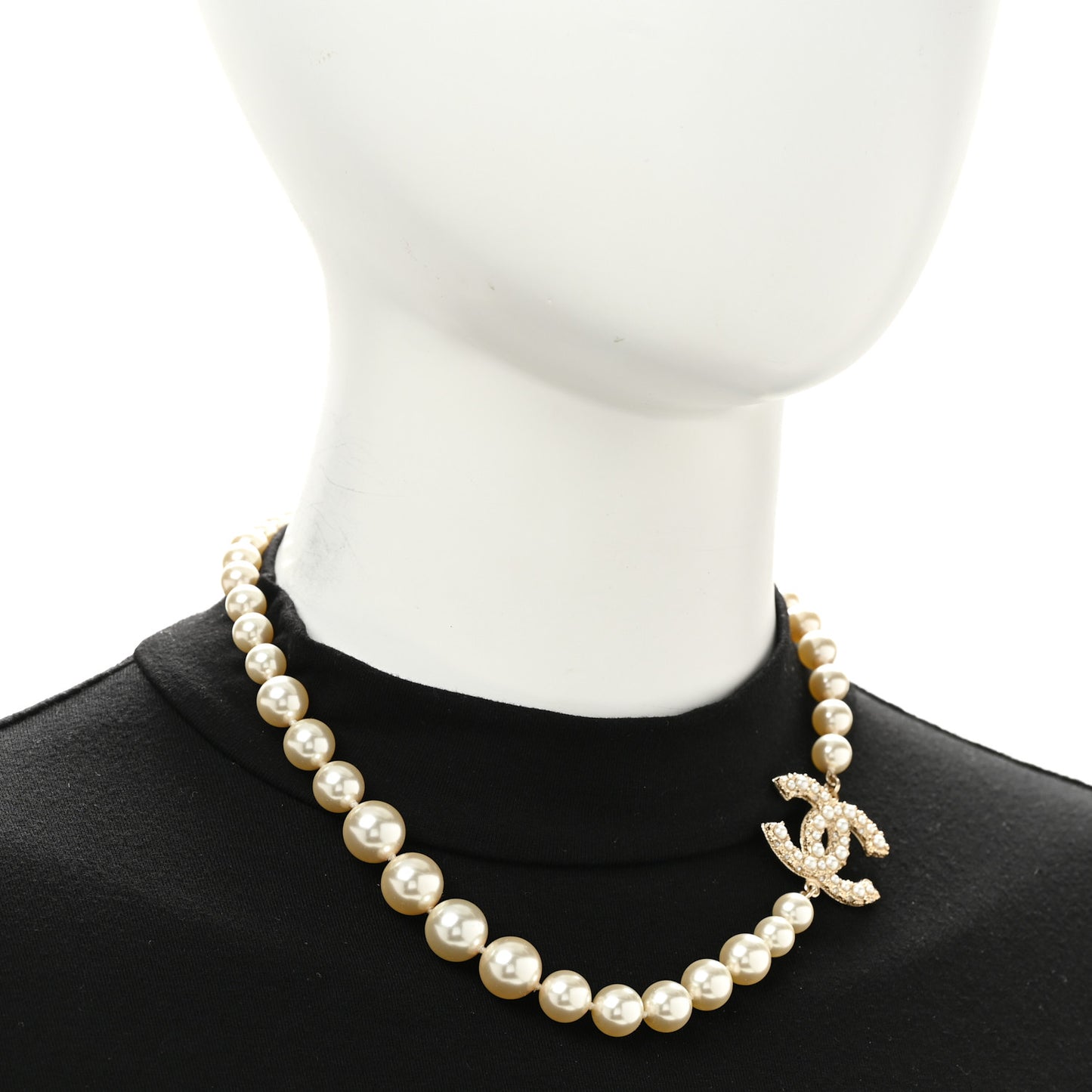 Pearl CC 100th Anniversary Necklace Light Gold
