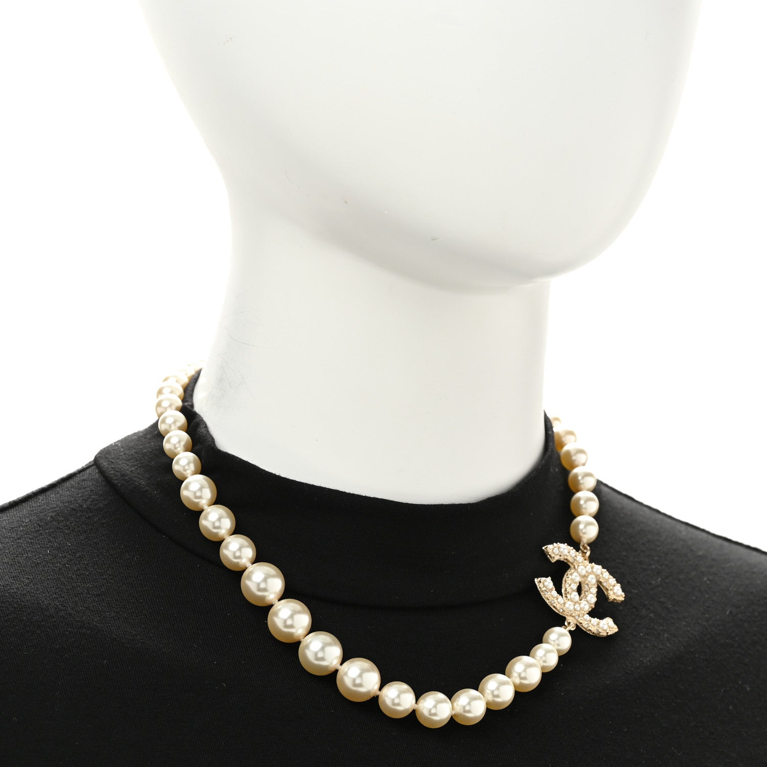 Chanel Pearl CC 100th Anniversary Necklace Light Gold 2 of 6