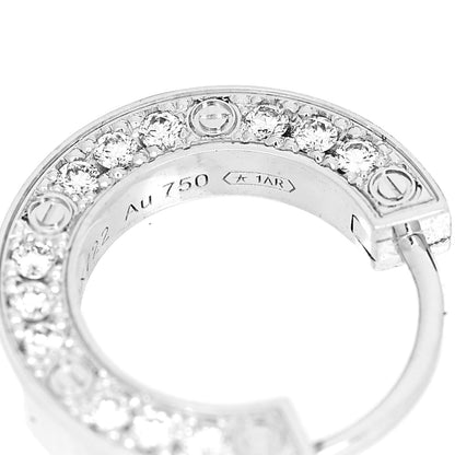 Cartier 18K White Gold Diamond Pave Single LOVE Hoop Earring 6 of 6