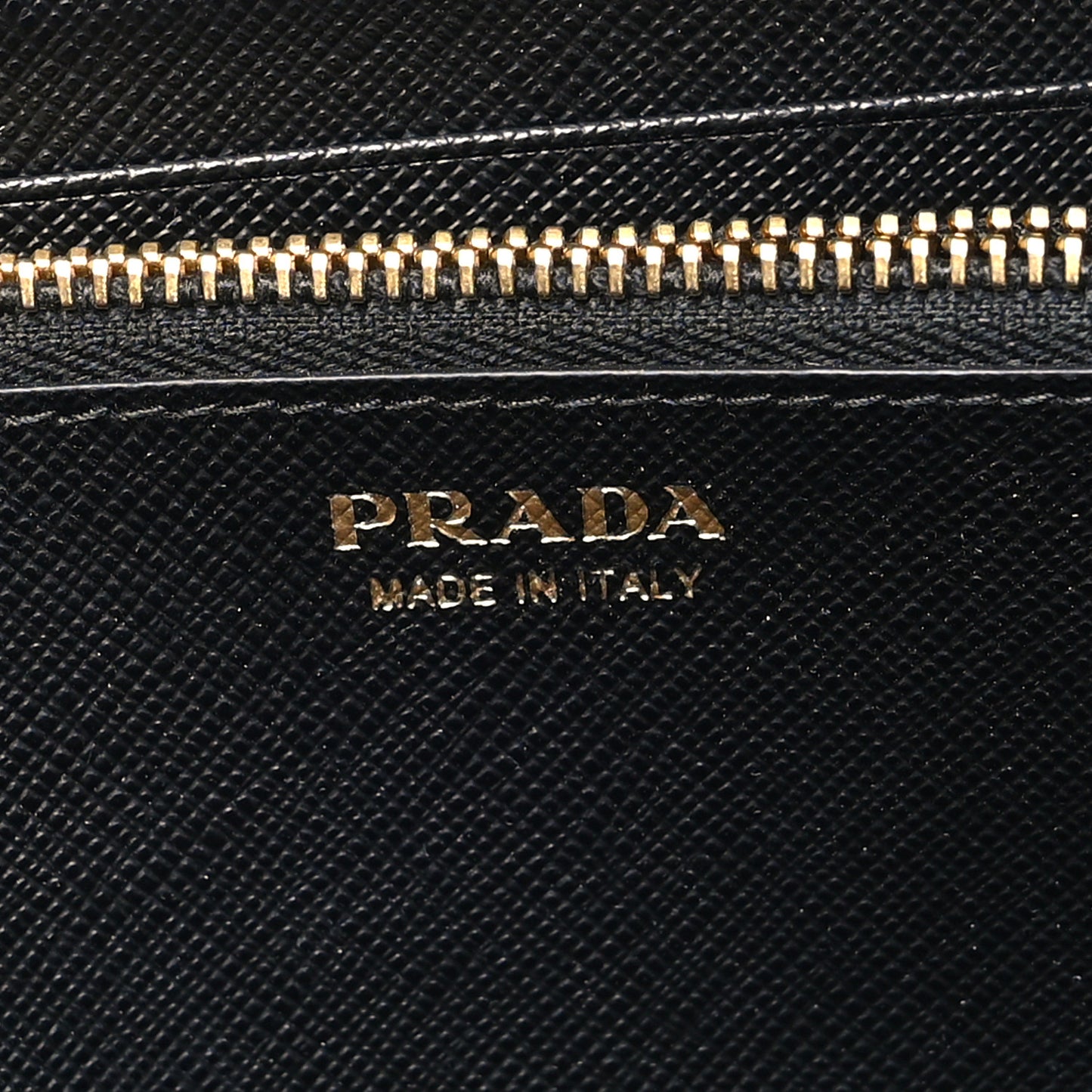 Saffiano Metal Large Zip Around Travel Wallet Black