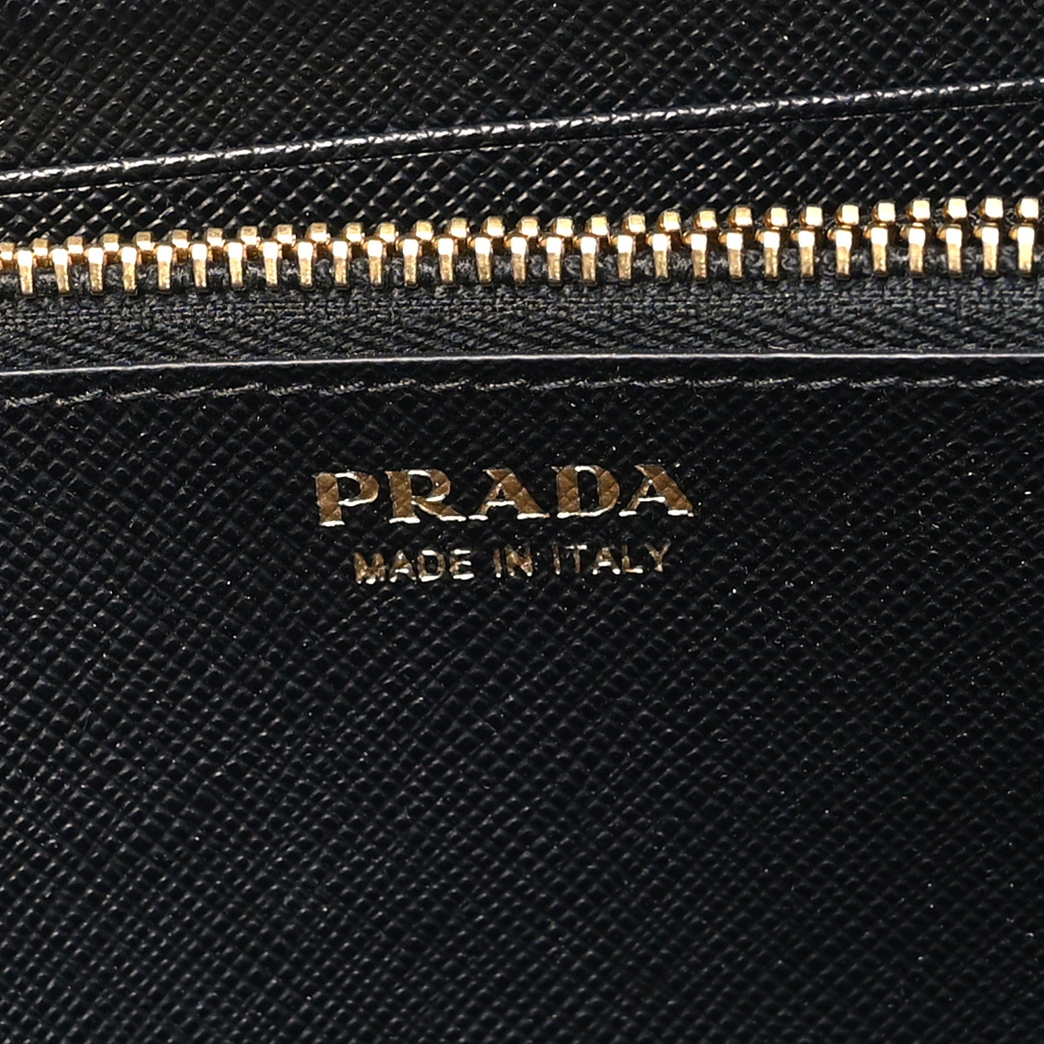 Prada Saffiano Metal Large Zip Around Travel Wallet Black 10 of 15