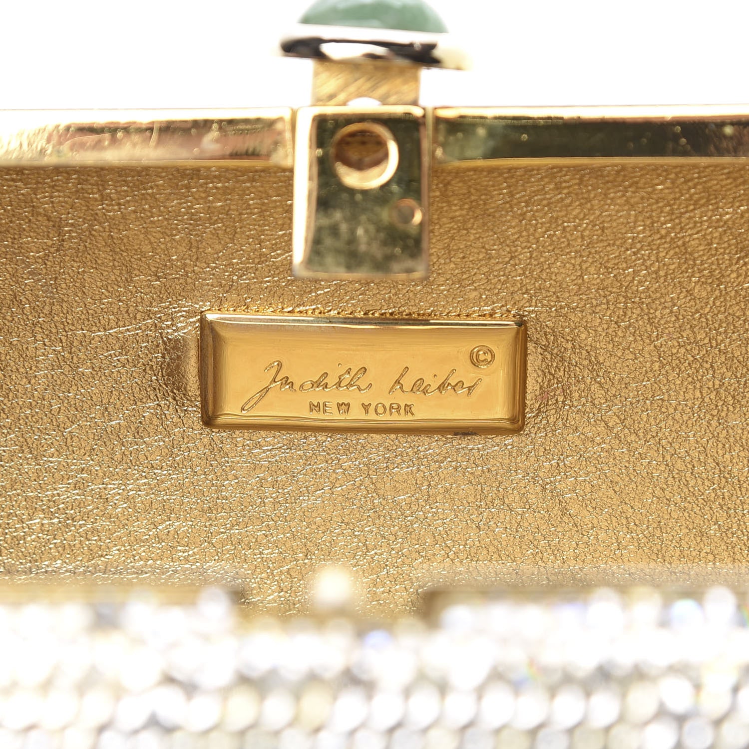 Judith Leiber Swarovski Crystal Minaudiere Clutch Gold Silver 7 of 19