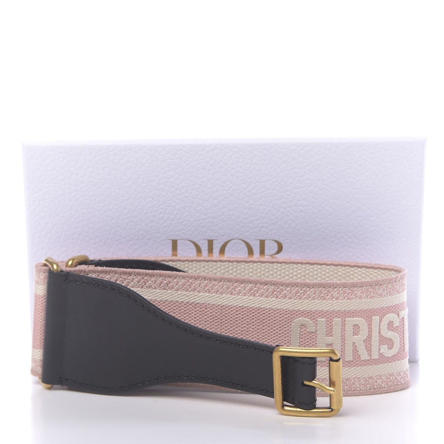 Canvas Embroidered Large Belt 90 36 Pink White