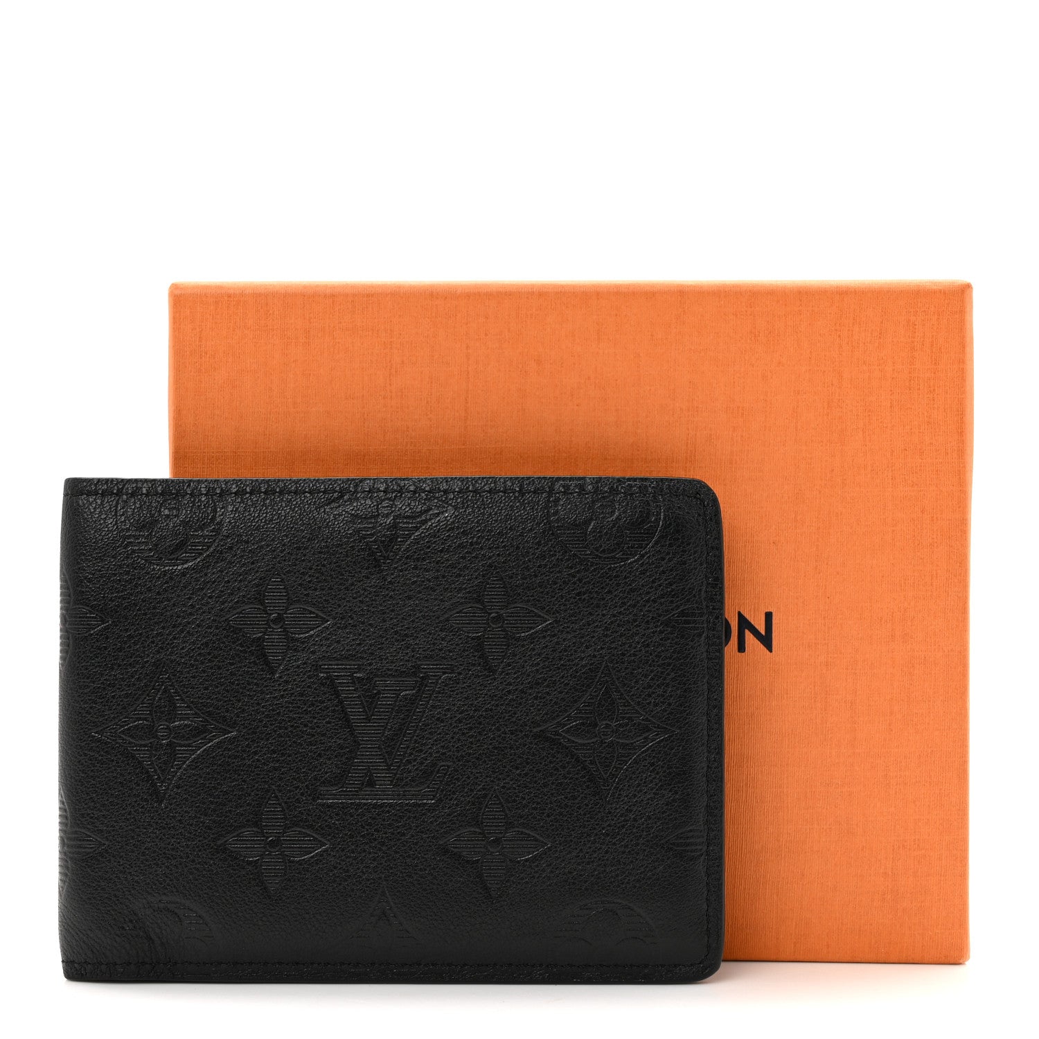 Louis Vuitton Calfskin Monogram Shadow Multiple Wallet Black 7 of 7