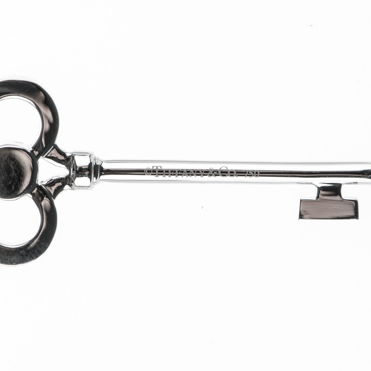 18K White Gold Diamond Crown Key Pendant