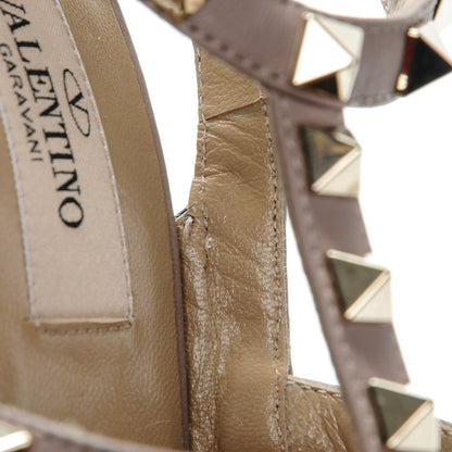 Valentino Garavani Patent Nappa Rockstud Ankle Strap 100mm Pumps 36 Black Poudre 9 of 9