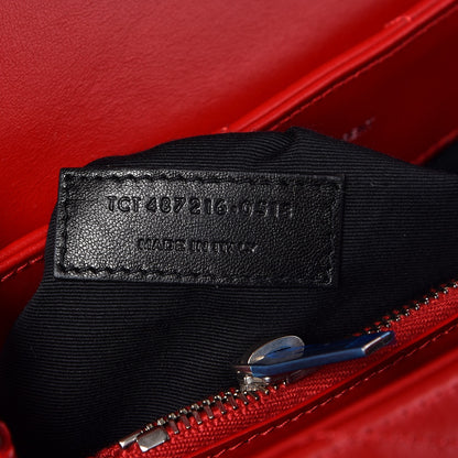 Saint Laurent Calfskin Y Quilted Monogram Medium Loulou Chain Satchel Red 7 of 7