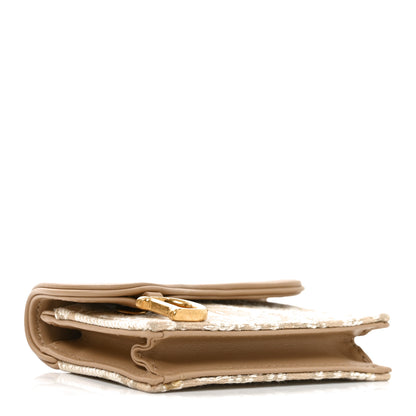 Christian Dior Smooth Calfskin Oblique Saddle Bloom Card Holder Beige 4 of 7