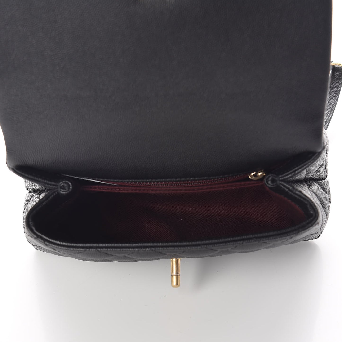 Caviar Quilted Mini Coco Handle Flap Black