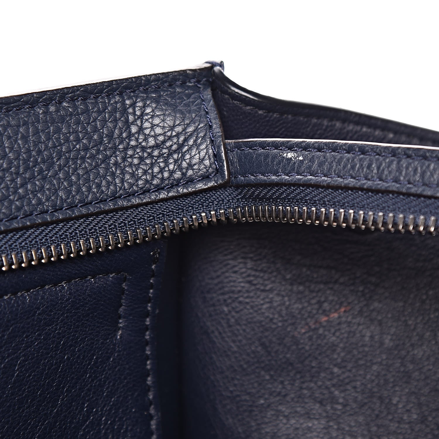 Celine Drummed Calfskin Suede Medium Trapeze Navy 17 of 17
