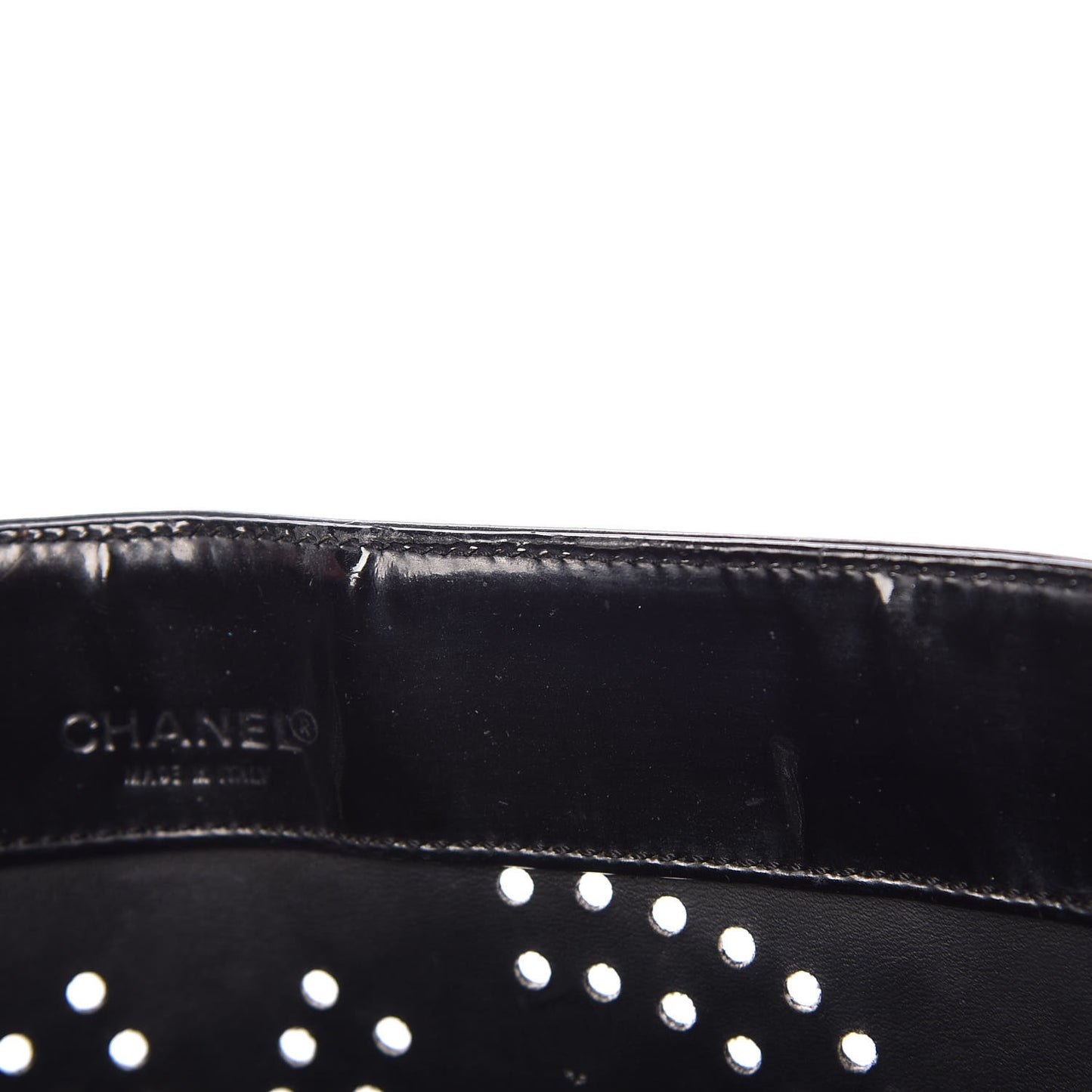 Patent Perforated CC Tote Black