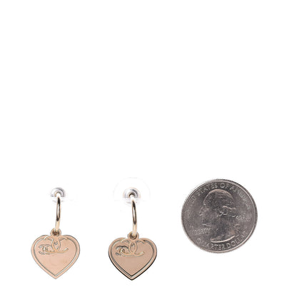 Chanel Heart CC Dangle Earrings Gold 2 of 4