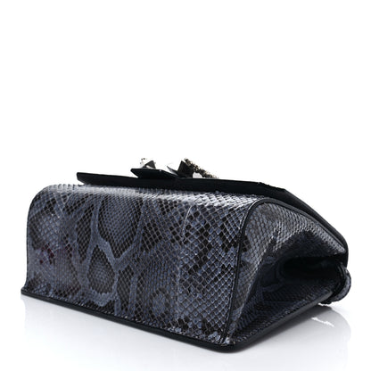 Jimmy Choo Snakeskin Crystal Madeline Top Handle Denim Blue 6 of 9