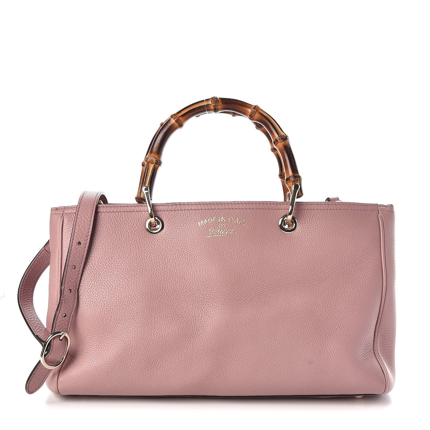 Pebbled Calfskin Medium Bamboo Shopper Tote Dark Cipria