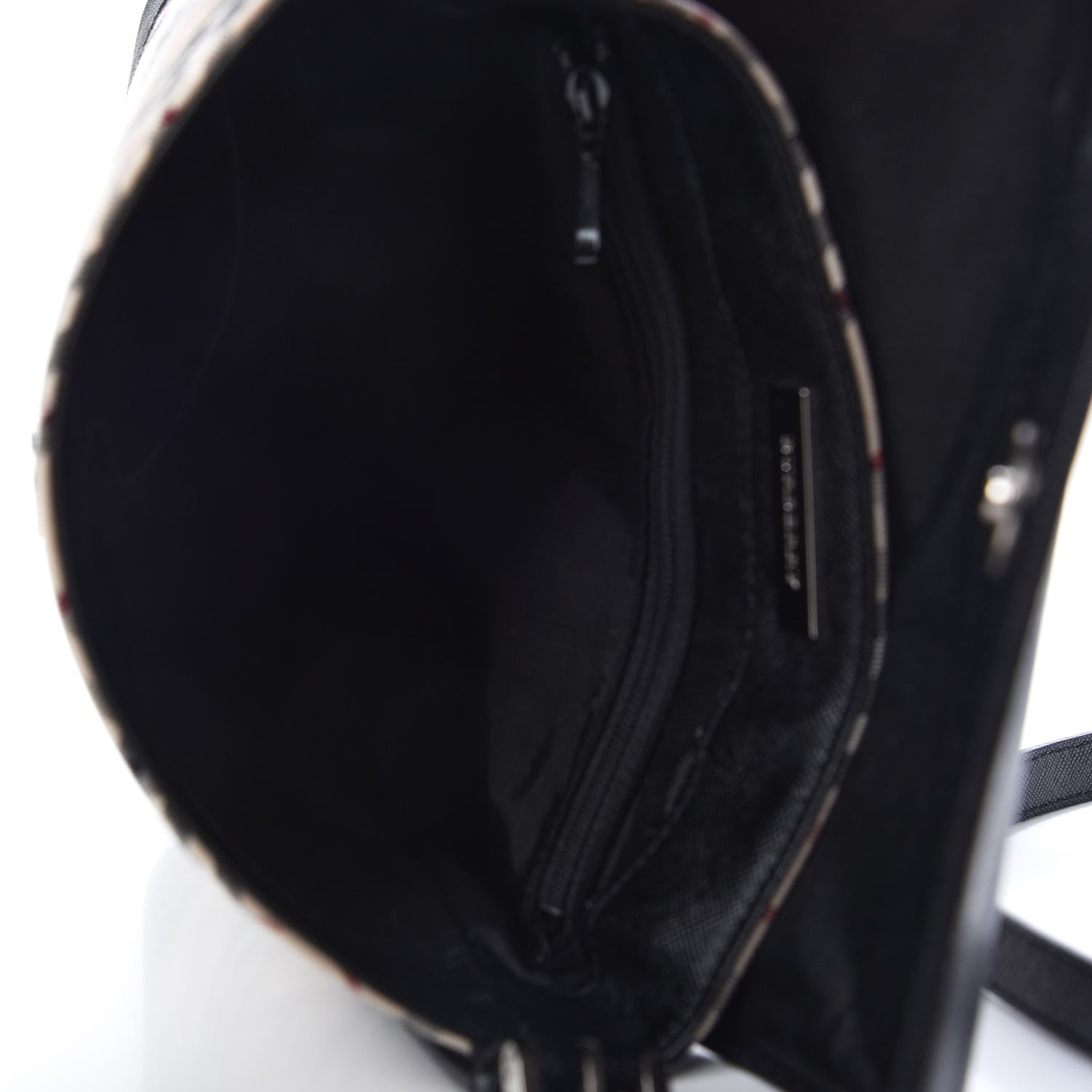 Burberry Calfskin Nova Check Shoulder Bag Black 5 of 9