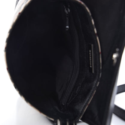 Burberry Calfskin Nova Check Shoulder Bag Black 5 of 9