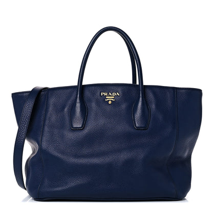 Prada Vitello Daino Tote Bluette 1 of 12