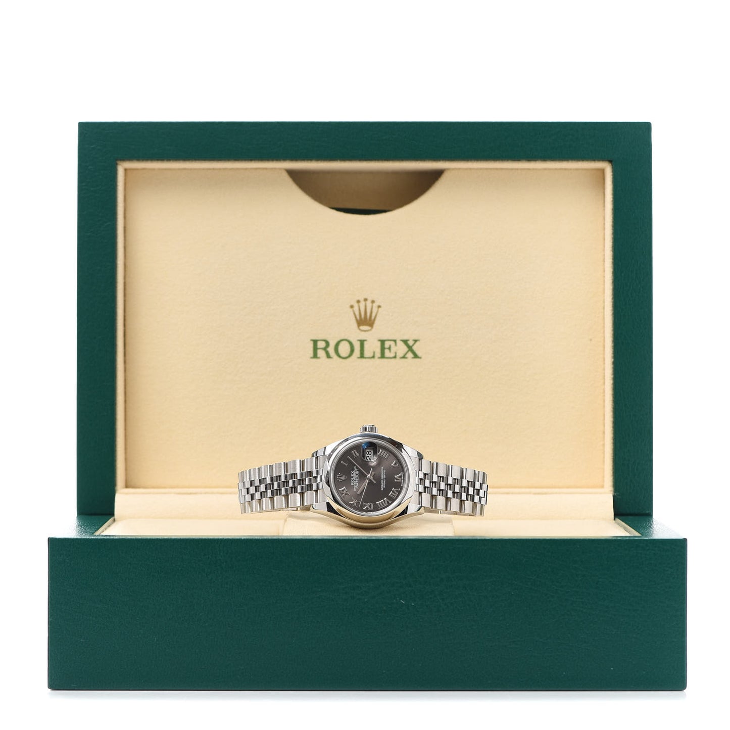 Stainless Steel 28mm Oyster Perpetual Datejust Watch Slate Roman 279160
