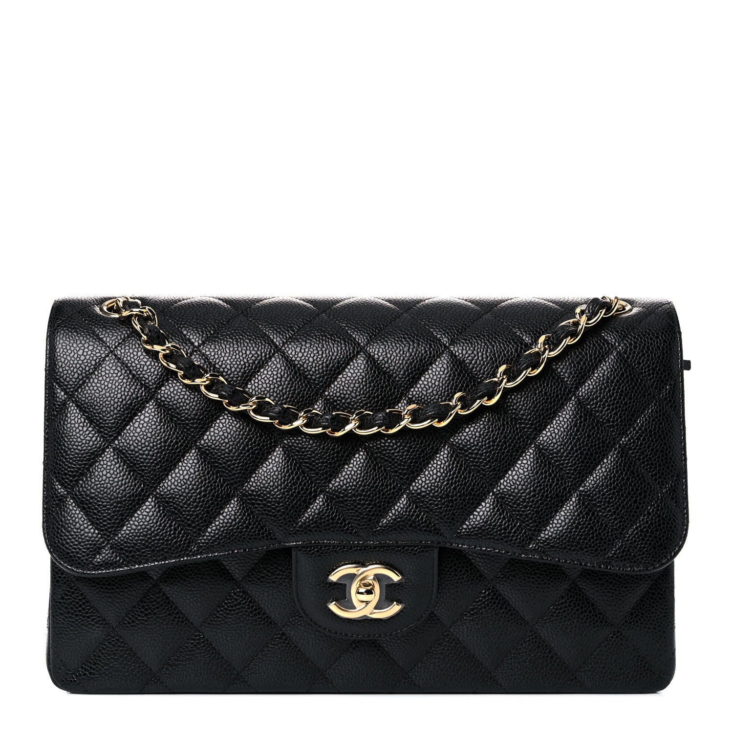 Chanel Caviar Quilted Jumbo Double Flap Black 1 of 12