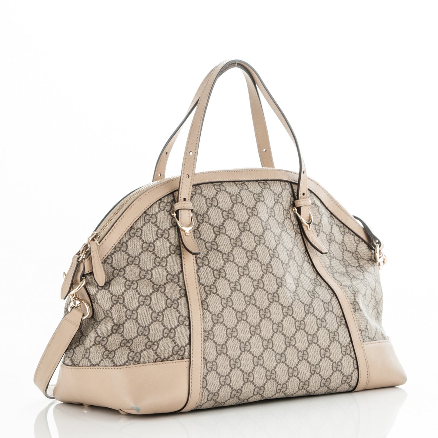 GG Supreme Monogram Medium Nice Top Handle Dome Bag Beige
