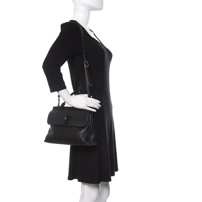 Gucci Cellarius Calfskin Small Bamboo Daily Top Handle Bag Black 2 of 16