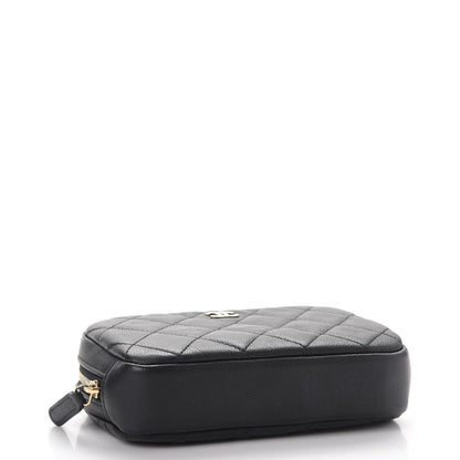 Chanel Caviar Quilted Small Curvy Pouch Cosmetic Case Black 4 of 8