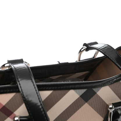 Burberry Patent Trim Nova Check Small Nickie Shopper Tote 9 of 11