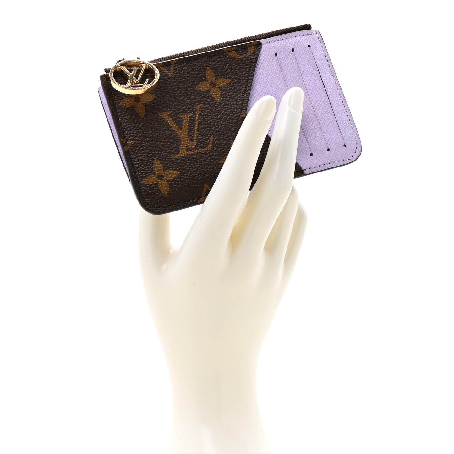 Monogram Zipped Romy Card Holder Bubble Tea